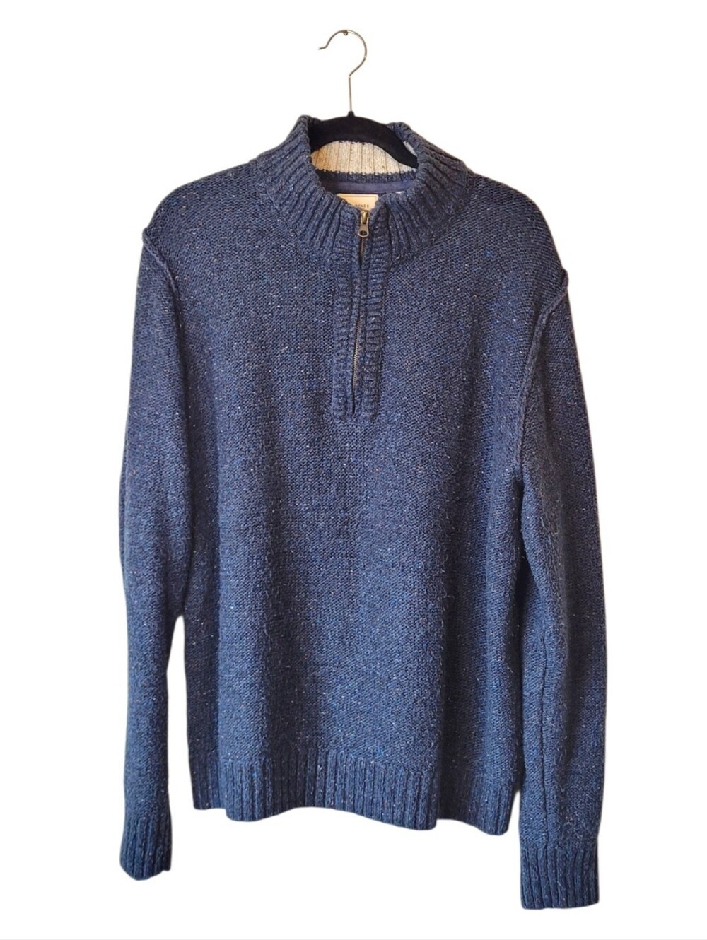 7 Diamonds Grand Teton Men's Navy Speckled Quarter Zip Sweater Size XL
